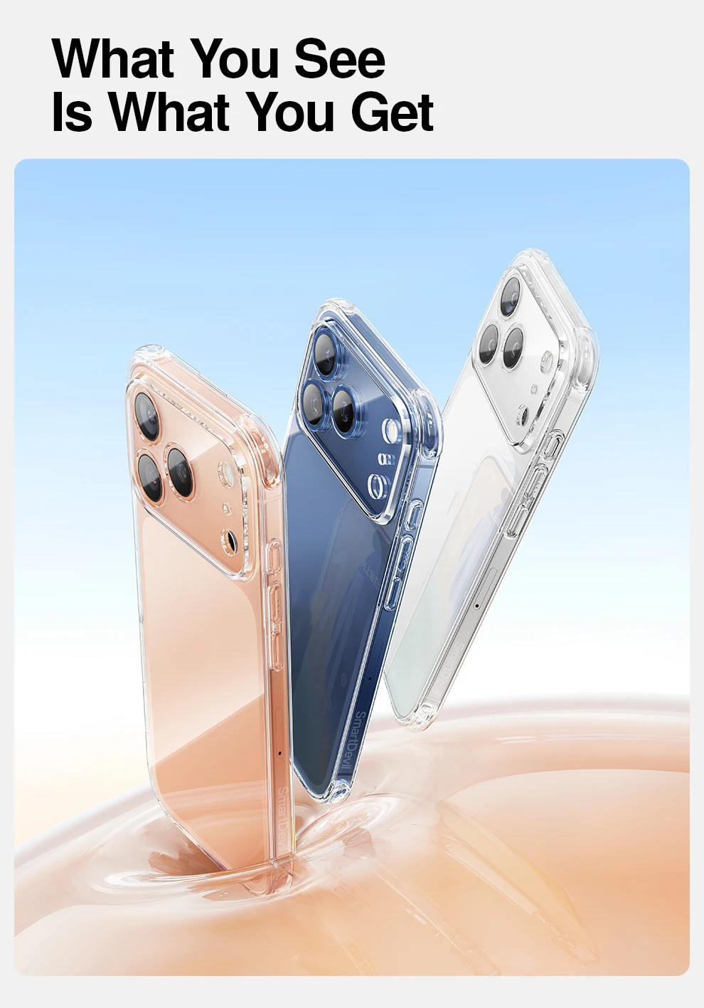SmartDevil Transparente Handyhülle für iPhone 18 Pro Max 18 Pro 17 Weiche Rückabdeckung Airbag-Schale für iPhone 17 Pro Max Sturzsicher – Detail 16