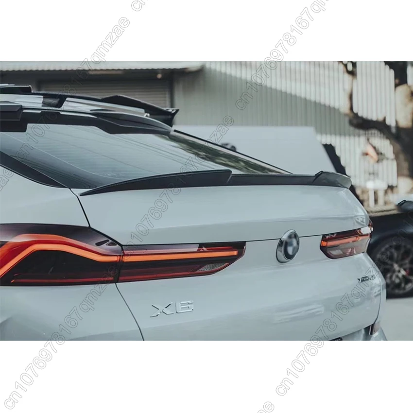 Carbon Look Car Rear Top Wing Trunk Lip Spoilers For BMW X6 (G06/G06 LC) 2019 2020 2021 2022 2023+ Body Kits