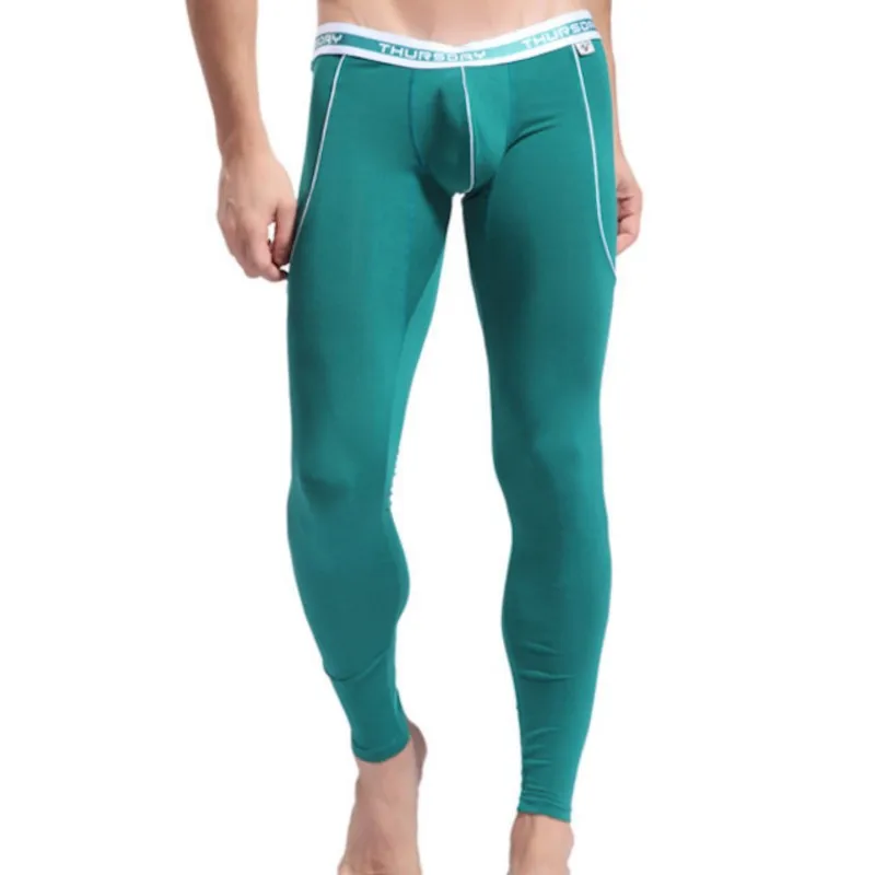 Aquece roupa interior de bambu dos homens longo john meia-calça outono apertado meia-calça ropa interior invierno hombre