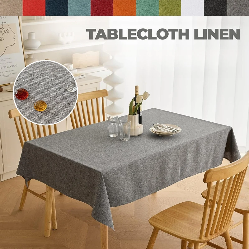 

Three-Proof Tablecloth Waterproof Dustproof Oil Resistant Rectangle Washable for Coffee Dining Table Kitchen Home Restaurant
