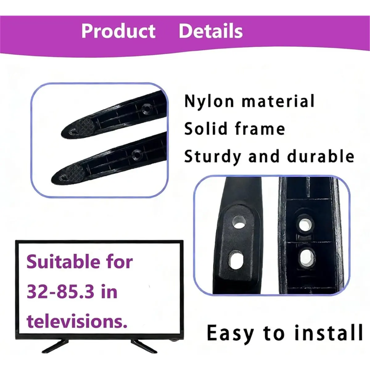 【ACCESORIOS PARA ASPIRADORES】 Soporte para TV Hisense, para televisores Hisense de 40, 43, 49, 50, 55 y 65 pulgadas, con juego de tornillos