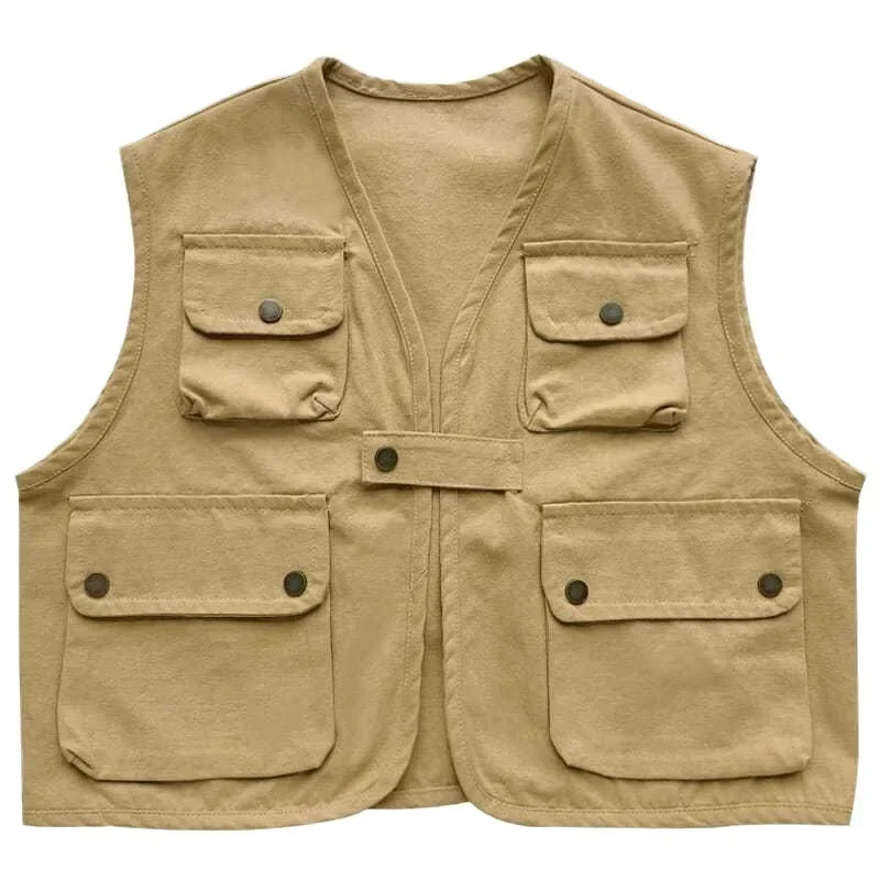 

2026 New Boy Vest Children Handsome Korean Vest Waistcoat Boy Loose Coat Outerwear Single Breasted Buckle Leisure Clothes