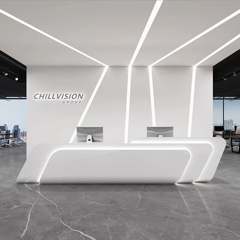 Yjq1 paint company special-shaped front desk reception desk beauty salon cashier consultation hotel welcome desk
