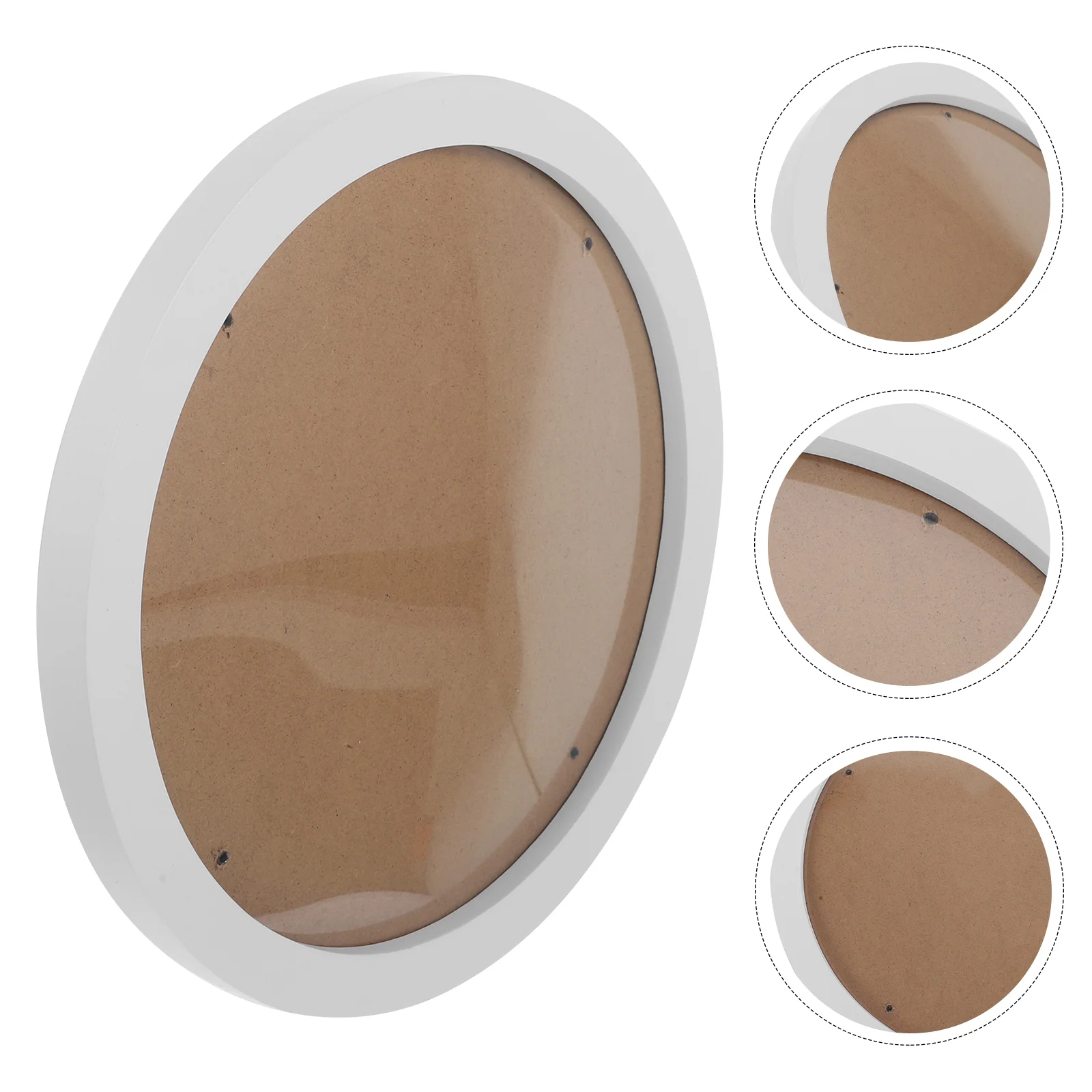 

10 White Wooden Round Photo Frame Eco Friendly Elegant Gift for Friends Family Office Home Bedroom Living Room Cafe