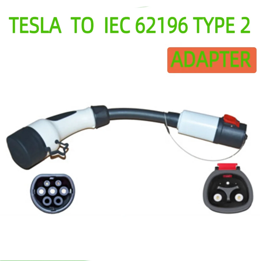 EV Adapter Charger 40A Socket to IEC 62196 Type 2 Plug Electric Car Charger Converter for Tesla