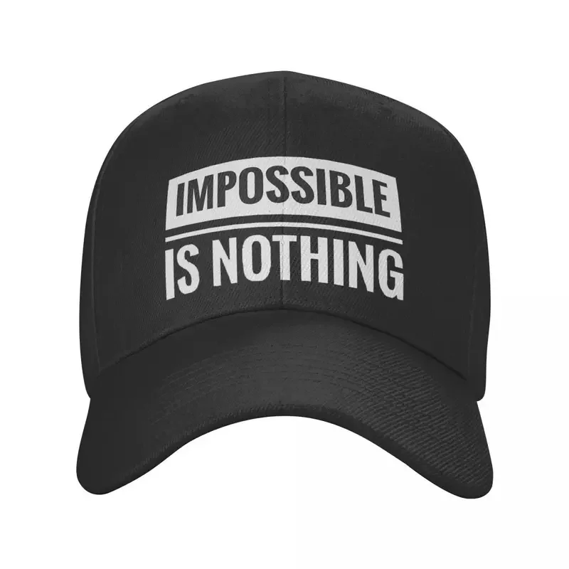 Custom White Impossible Is Nothing Baseball Cap Women Men Breathable Trucker Hat Outdoor