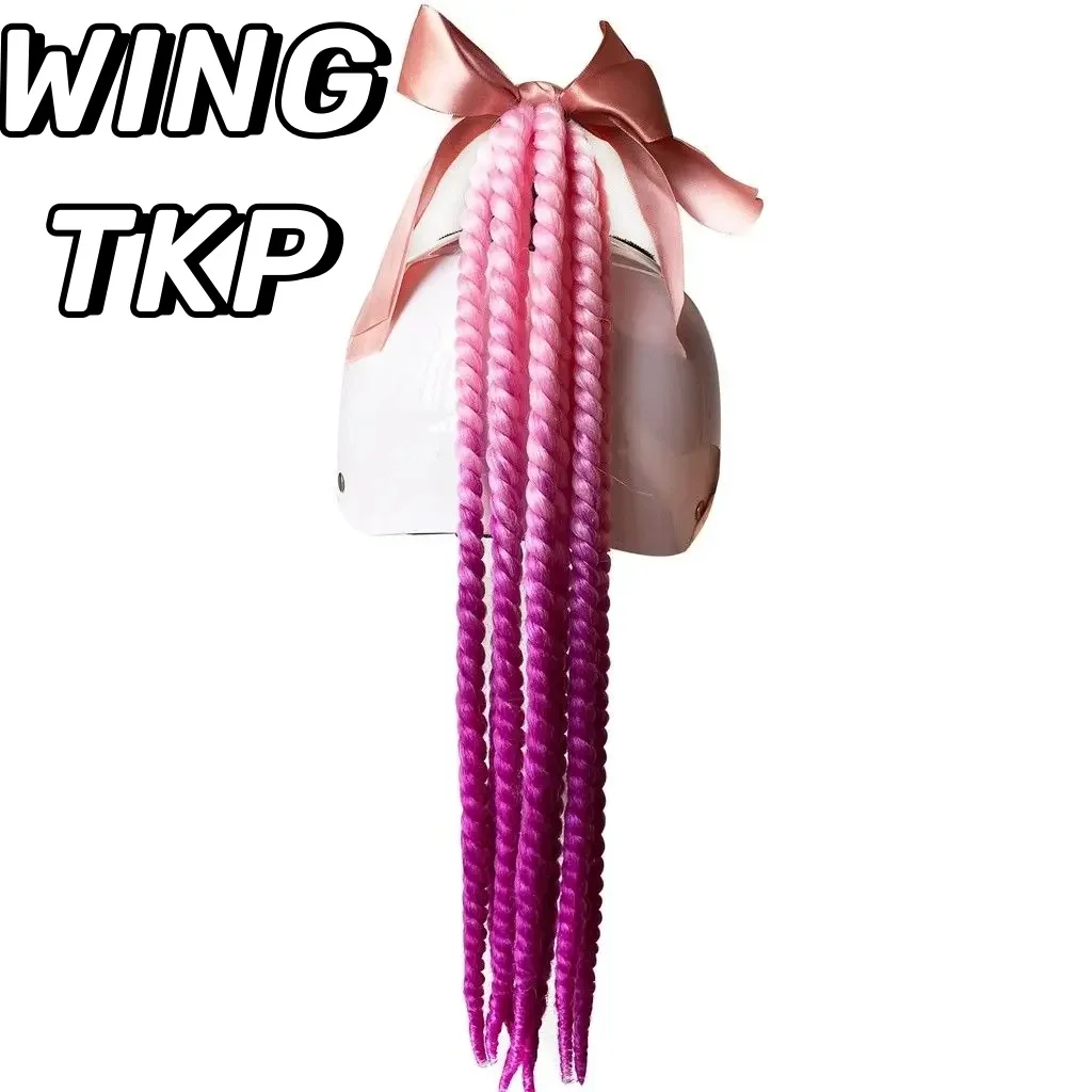 

WINGTKP Motorcycle Helmet Decoration Dirty Braid Motorcycle Spring Braid Decoration High-Quality Personality Helmet Accessories