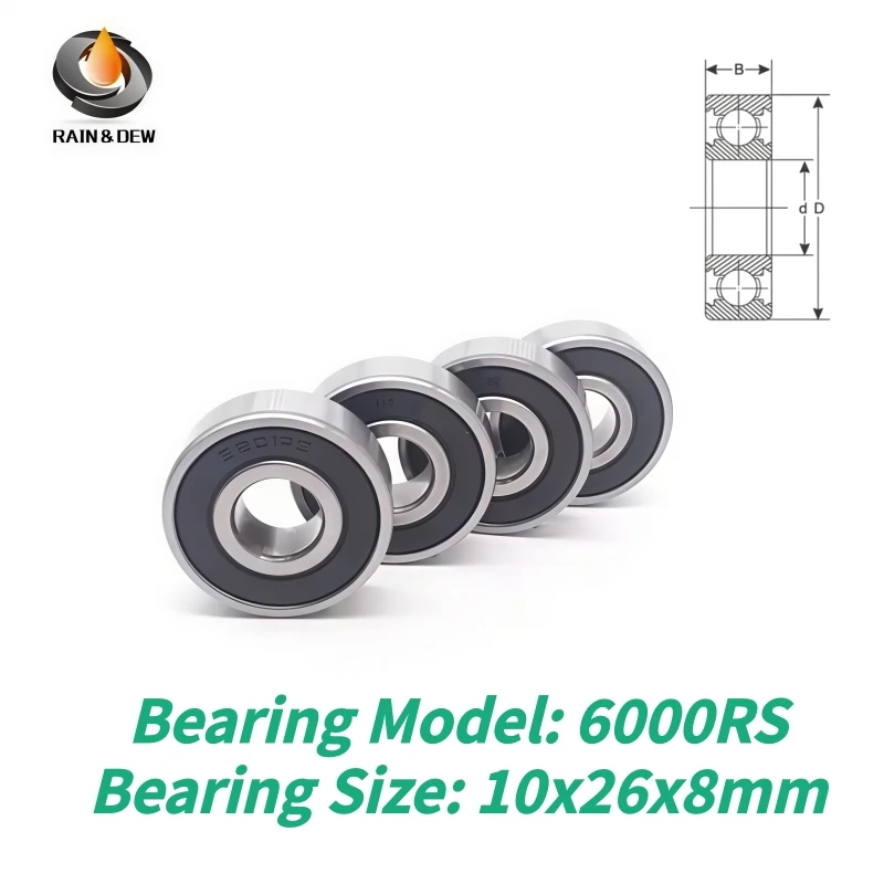 6000 6001 6200 6800 Series Deep Groove Ball Bearings GCR15 Steel ABEC-7 2RS Sealed Bicycle Hub Skateboard Motor Pulley Parts