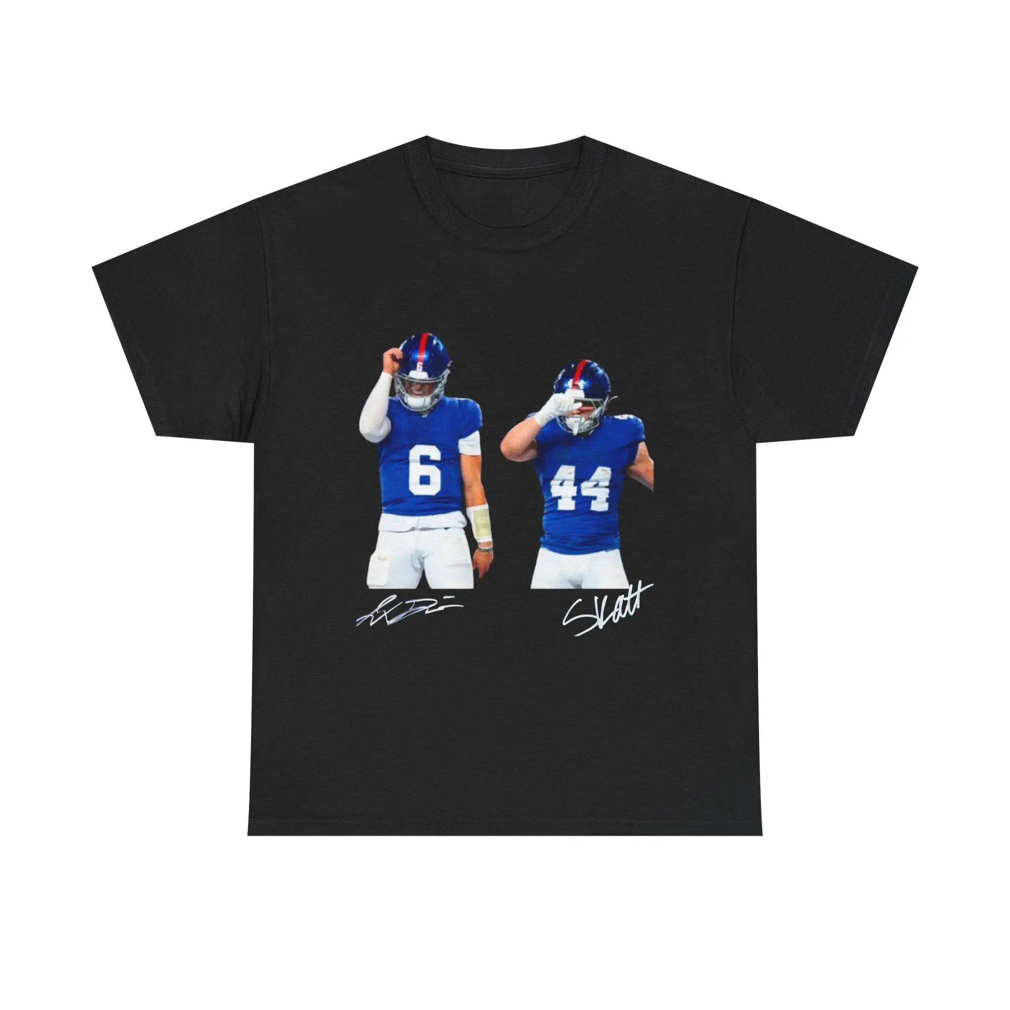 2026 Men's Short-sleeved Jaxson Dart and Cam Skattebo New York Giant T-shirt Signed Edition