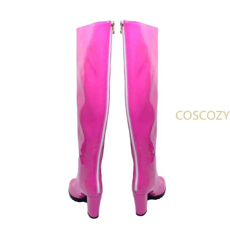Ai Hoshino Cosplay Shoes Oshi No Ko Hoshino Ai Rose Pink Boots Shoes Women Girls Pink PU Leather Boots Shoes