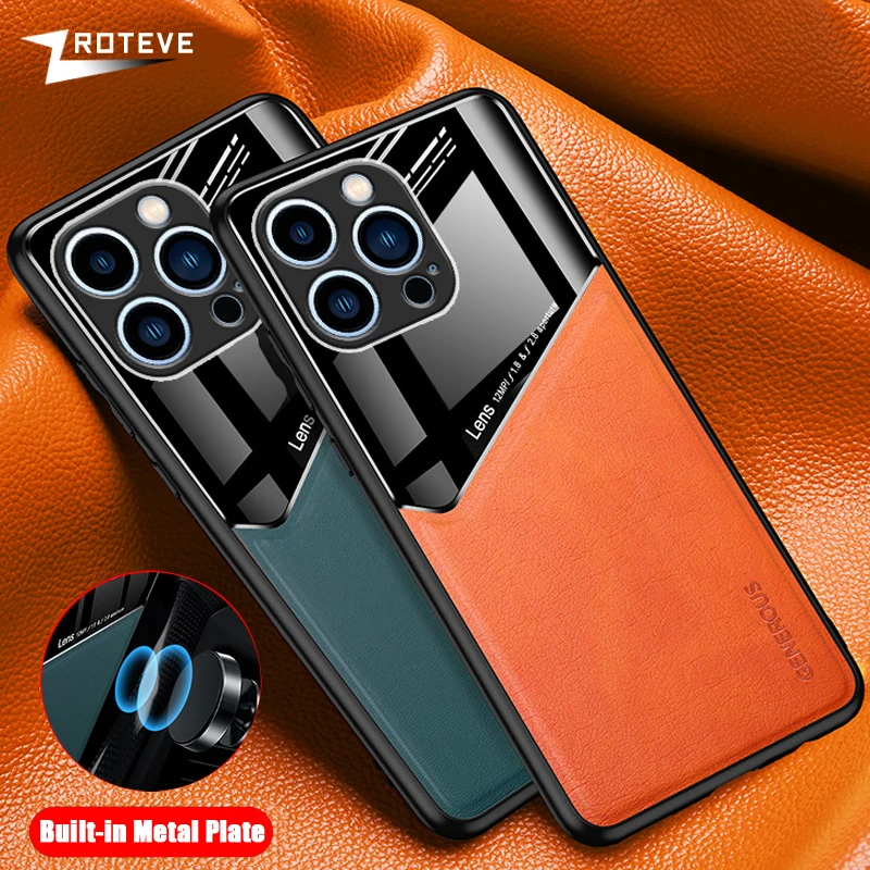 For iPhone 16 15 14 13 12 11 Pro Max Zroteve PU Leather Soft Frame PC Cover For iPhone15 Plus iPhone14 SE2 SE3 SE 2020 2022 Case