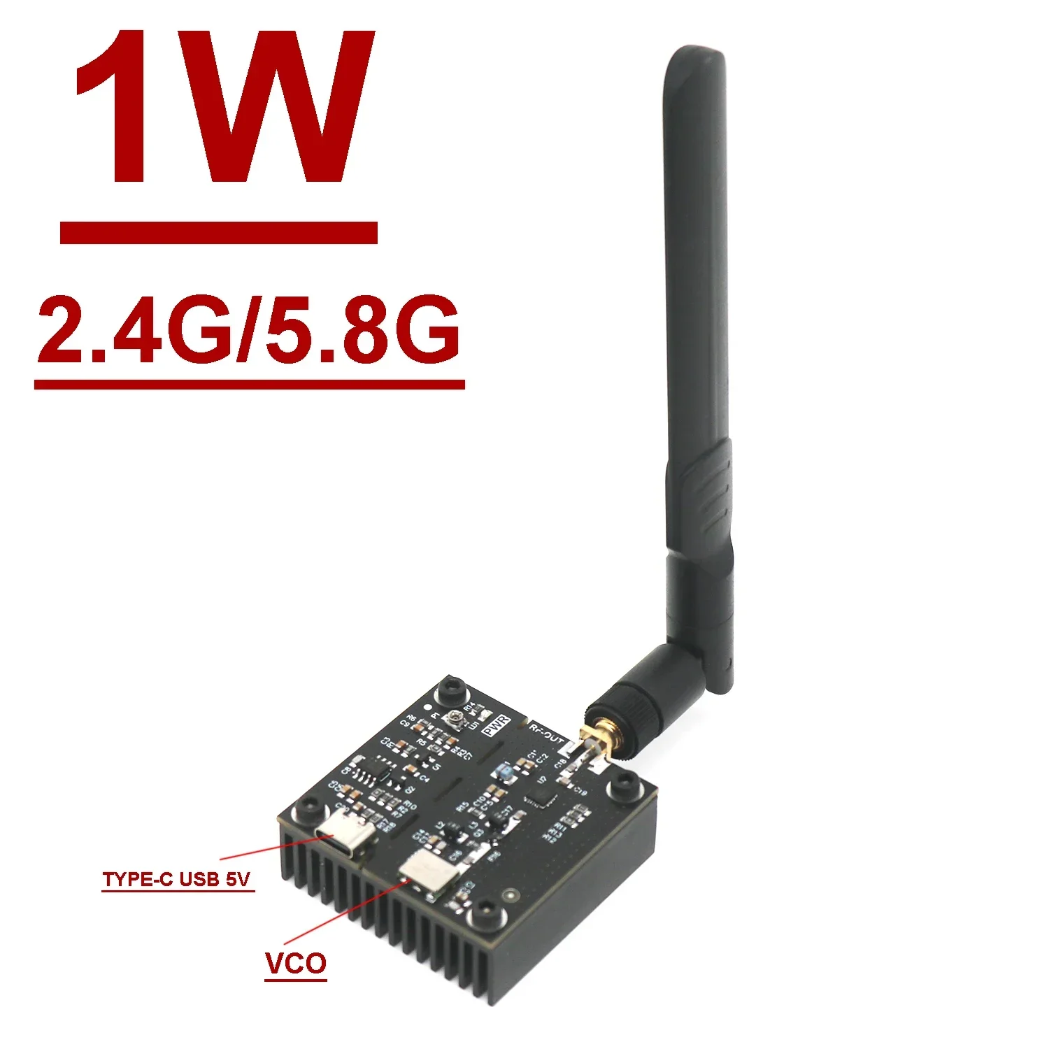 1W 2.4Ghz 5.8Ghz VCO Generator Signal Source module With 1W power + Antenna For 2.4G Bluetooth 5.8G Bluetooth Wifi Camera
