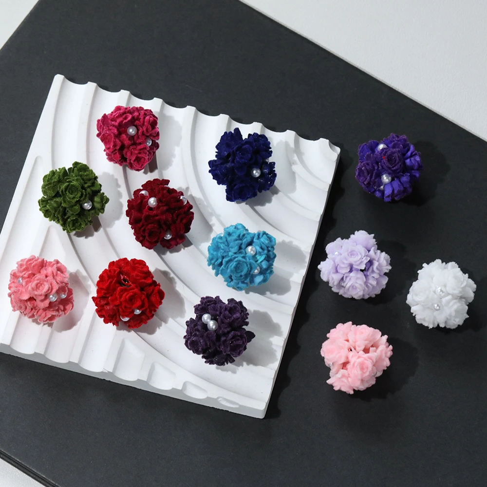 

Cordial Design 24*24MM 50Pcs DIY Fancy Beads/Flocking Effect/Hand Made/Jewelry Findings & Components/Flower Shape/Resin #19160
