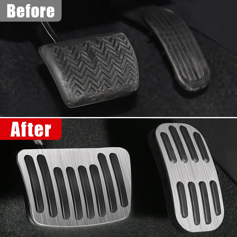 For Toyota Corolla Cross XG10 Hybrid 2021-2025 Aluminum alloy Rubber Foot Rest Pedals Fuel Accelerator Brake No Drill Cover Pad