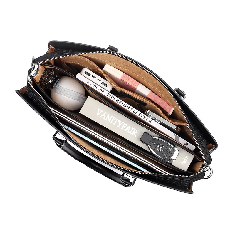 Genuine Messenger Men Leather Bag Anti-theft Password Lock Men's Handbag Layer Business Fashion Cowhide Large Capacity Briefcase