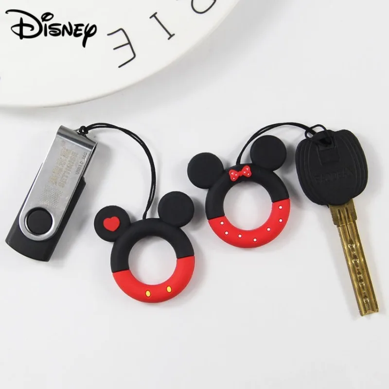 Cordón de dibujos animados de Mickey Minnie de Disney, moderno y personalizado para hombres y mujeres, hebilla de anillo de pareja Simple y creativa