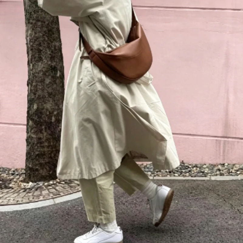 Spring and summer new model Martin crossbody bag, chest bag, large-capacity soft leather dumpling bag, casual shoulder bag