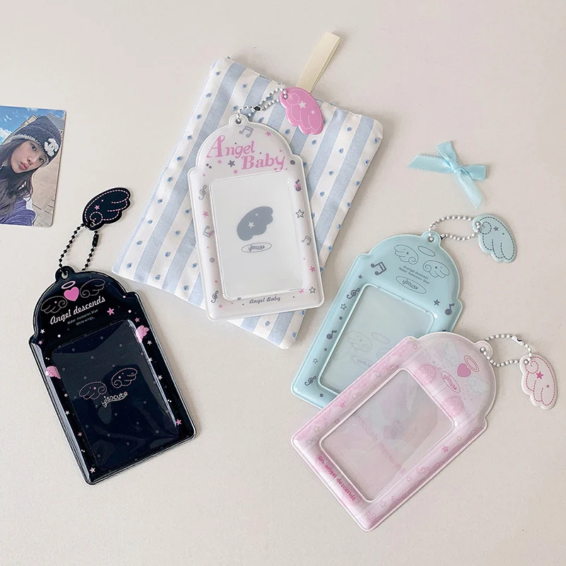 1Pcs Sweet Angel Wings Card Cover Display Pendant 3inch Photocard Holder Small Card Holder DIY INS Photo Cover