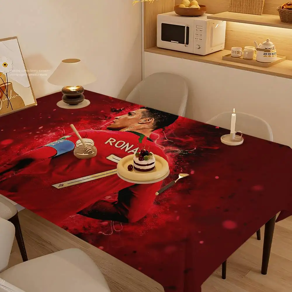 FOOTBALL Cr7 R-Ronaldo Rectangle Waterproof Tablecloth Party Decor Farmhouse Kitchen Dining Table Cloth Wedding Decorations