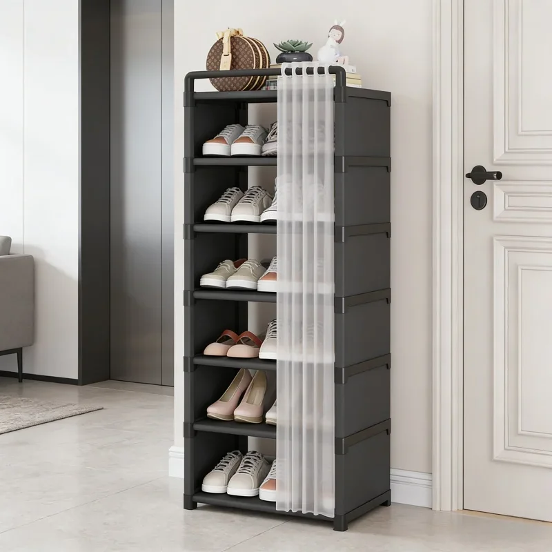 Multi Layer Dustproof Shoe Rack For Indoor Door Entryway Footwear Storage Shelf Household Home Daily Storage Organizer Frame