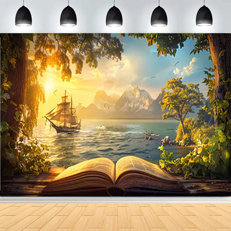 Fairy Tale Mystic Medieval Castle Photography Backdrops Props Landscape Witch Magical Book Fantassy World Forest Background MA01