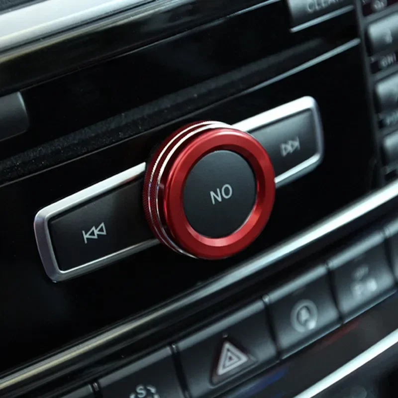 Aluminium Alloy Car Volume Knob Cover Decoration Trim For Mercedes Benz GLK GLA CLA CLS ML GL A B E Class Interior Accessories