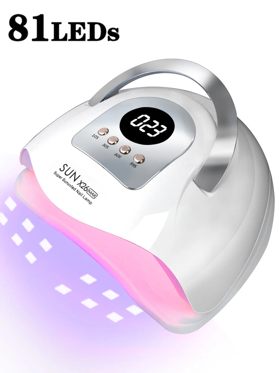 Secador de unhas profissional led lâmpada uv para unhas gel polonês secador 81 leds luz acessórios