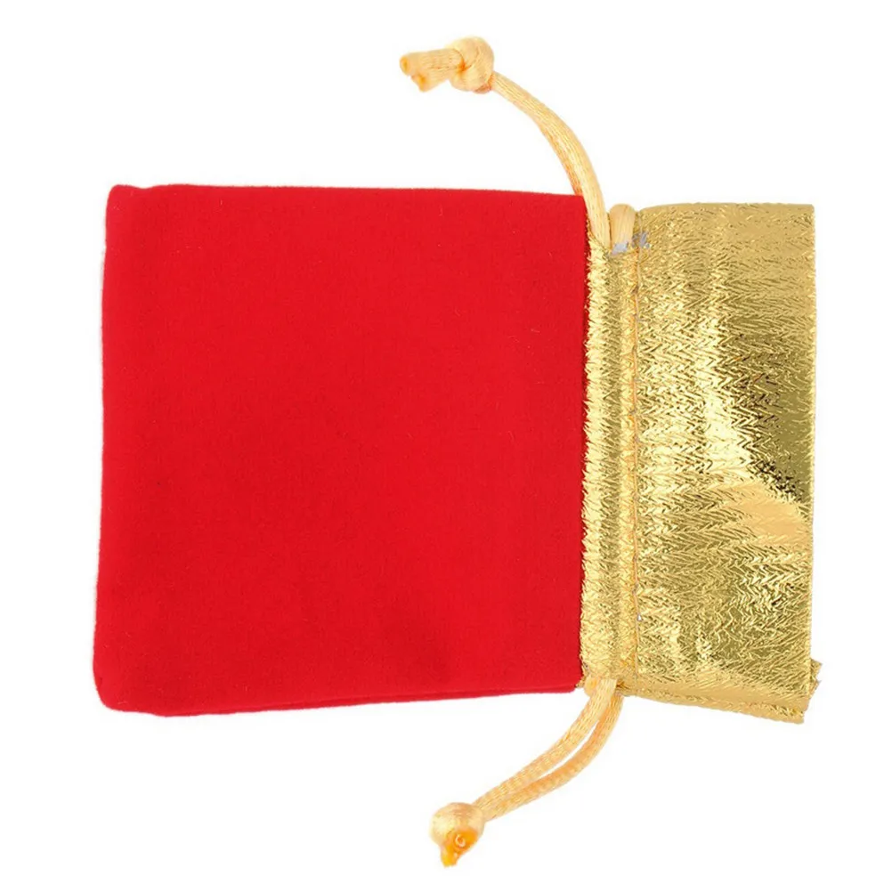 

12Pcs Elegant Red Gold Flannelette Pouches Drawstring Jewelry Bags for Wedding Favors Party Gifts Christmas Candy Storage