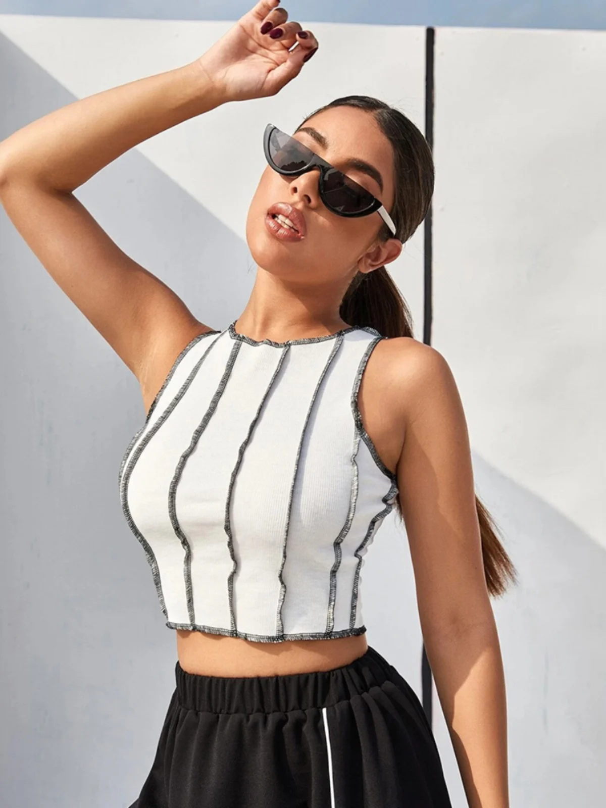 Gilet rond Ne Street pour femmes, t-shirt décontracté en Fiber de Polyester, ort Sve irt Dr Summer Faion, 2024