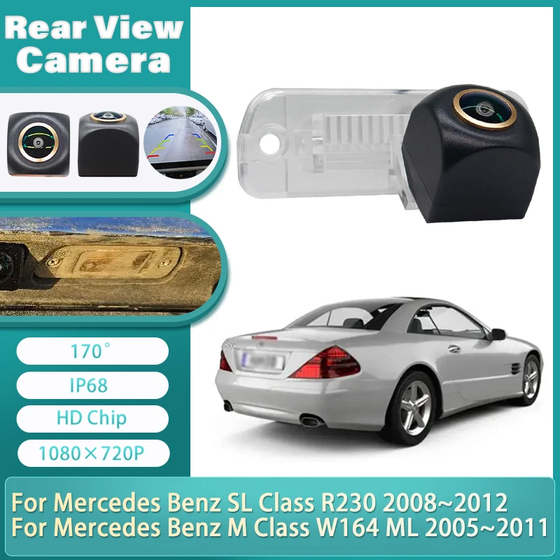 Fish Eye Lens Car Rear View Camera For Mercedes Benz SL Class R230 2008~2012 For MB M Class W164 ML 2005~2011 HD CCD Waterproof