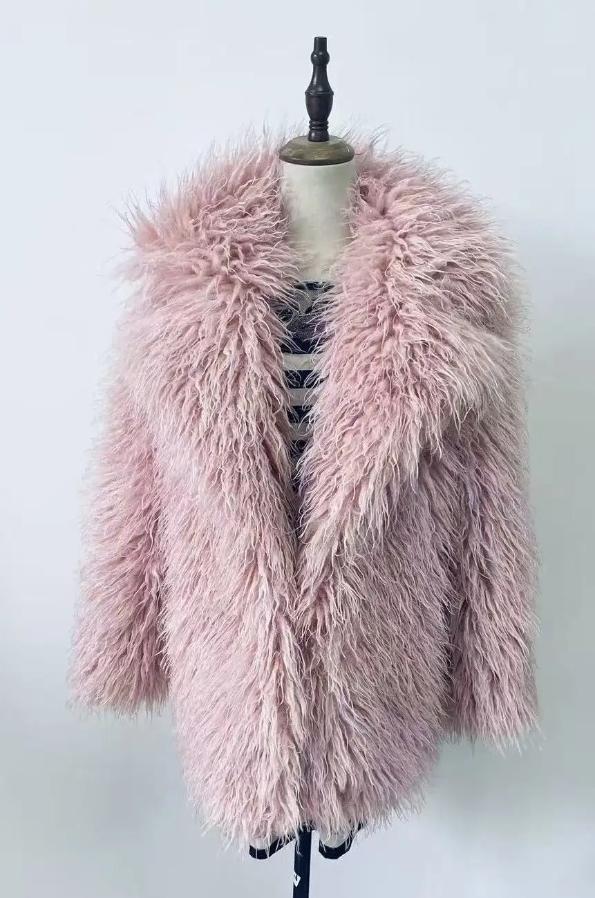 2025年新作 レディース ファーコート おしゃれ かっこいい 女性用アウター エレガントなアニマルスキンジャケット