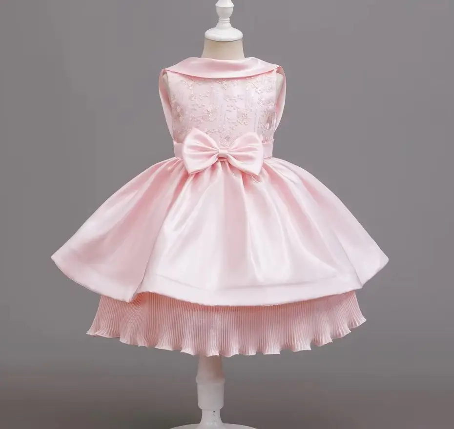 New Embroidery Girls' Party Dress Girl Ceremonial Dresses Girly Clothes Ball Gown 3 to 10T