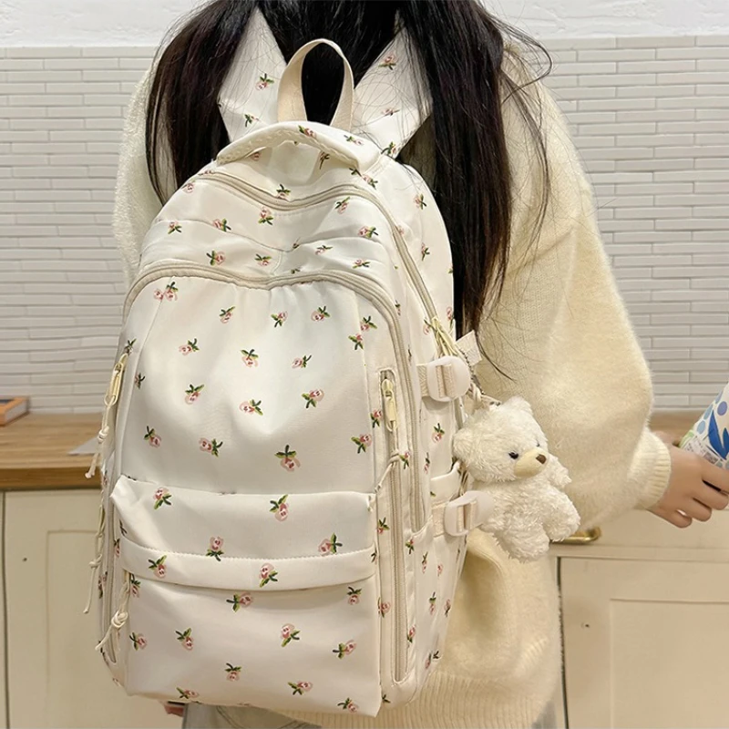 Niedlicher Rucksack für Mädchen, modische Schultasche, große Kapazität, Schüler-Schultasche für Teenager, tragbare Reise-Aufbewahrungstasche für Kinder, Büchertasche