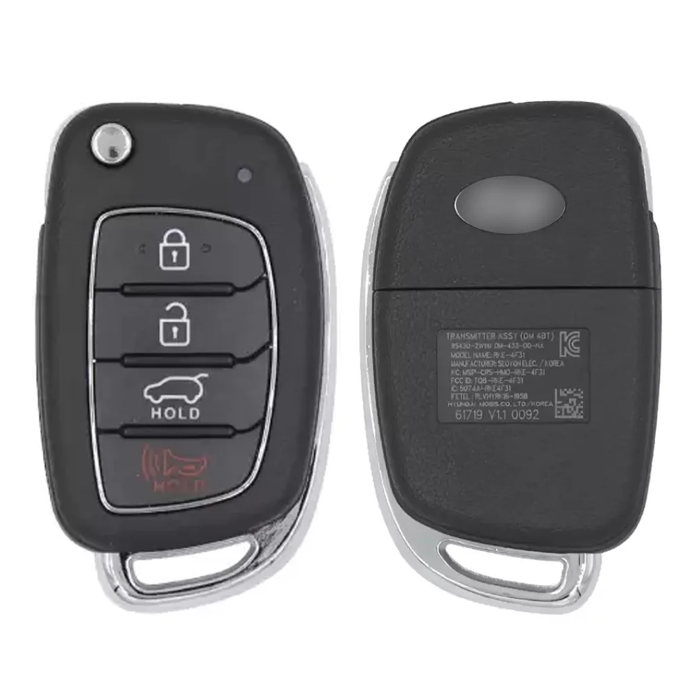 2 Pcs/lot TQ8-RKE-4F31 Auto Remote 4B (SUV) 433MHz 4D60 Chip Replace Car Key Fob For Hyundai Santa Fe