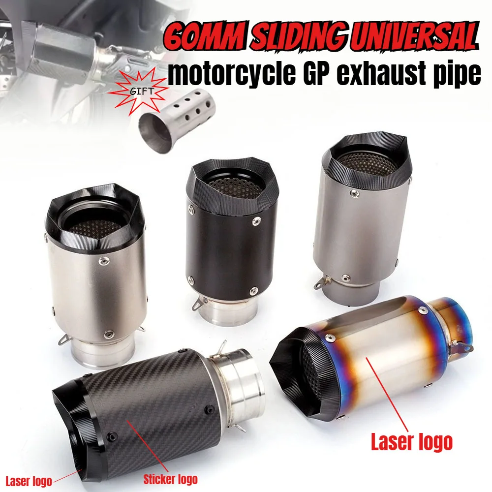 

60mm to 51mm titanium alloy exhaust pipes for motorcycle modifications For CBR1000 K7 K8 AR Z800 ZX6R street-sounding mufflers.