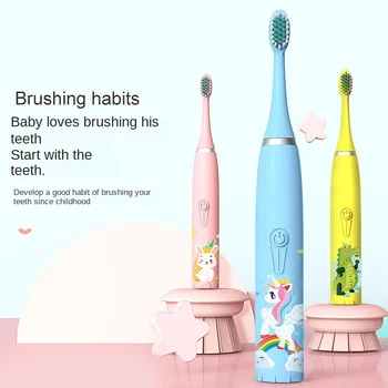 Image Children's electric toothbrush wholesale cute cartoon soft hair IP7 waterproof ultrasonic vibration toothbrush gifts