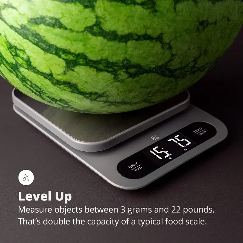 High Capacity Kitchen Scale, A Premium Food Scale, Weighs in Grams and Ounces with 22 Pound Capacity, Hi-Def LCD Screen