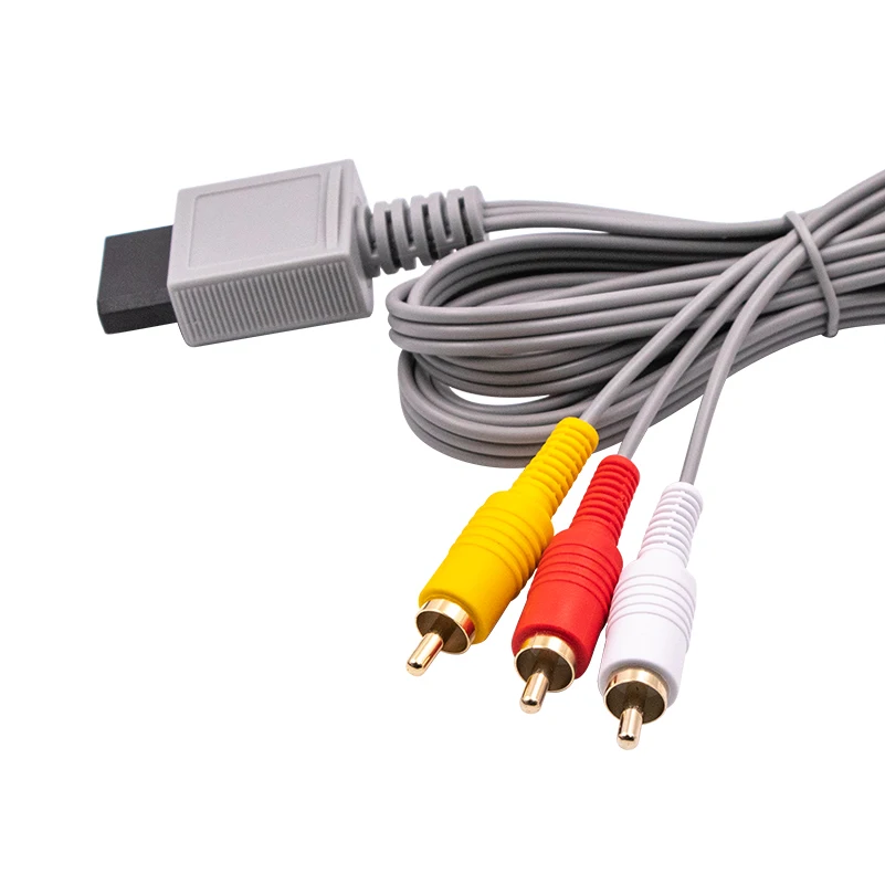 1.8 m 3 RCA Cable for Nintendo Wii Controller Console Audio Video AV Cables Composite 480p Gold-plated 3RCA for Nintend Wii Cord