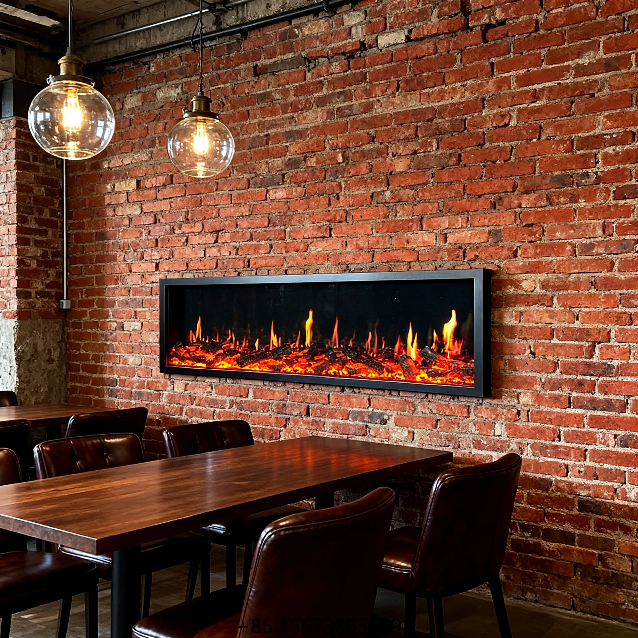 4K LED Flame Projection Screen Control Remote Control Recessed Wall Mounted Decorative Fireplace