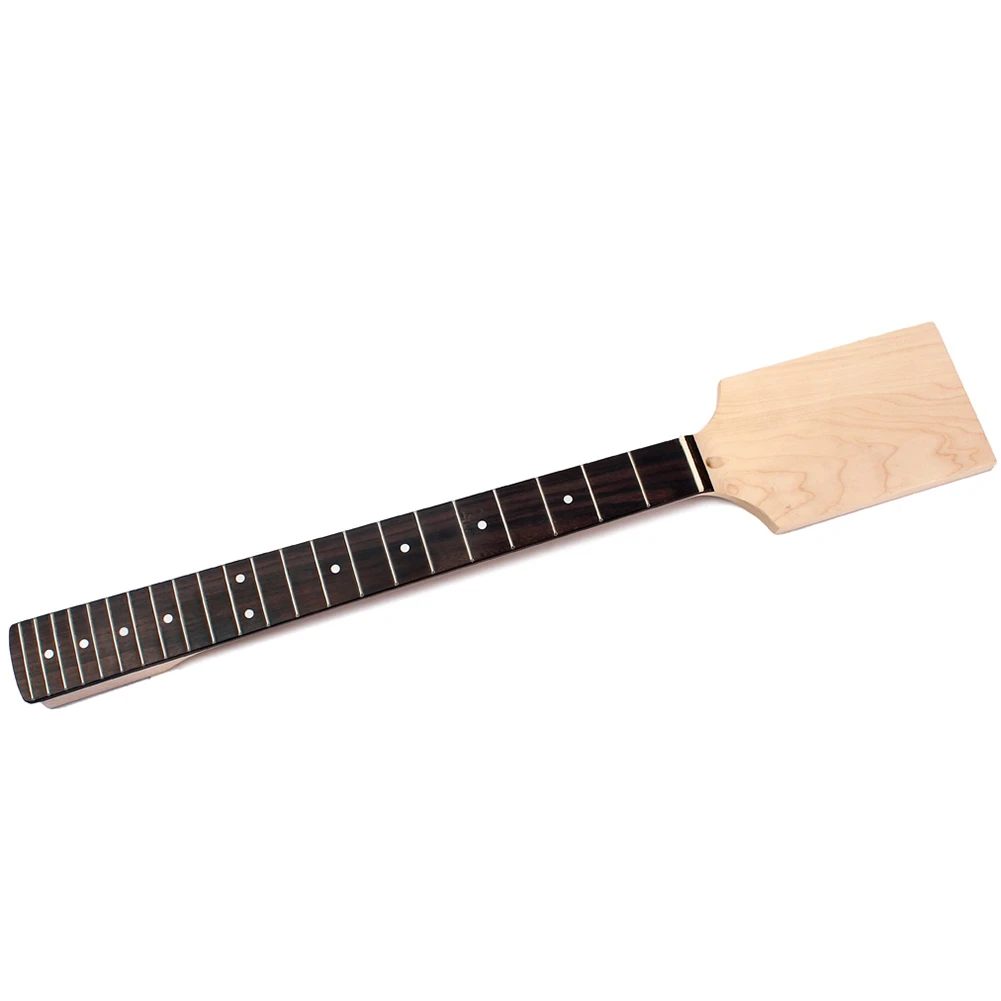 

Electric Guitar Neck Paddle Head Rosewood on Maple 22 Frets Dot Inlay Unfinished Diy Parts