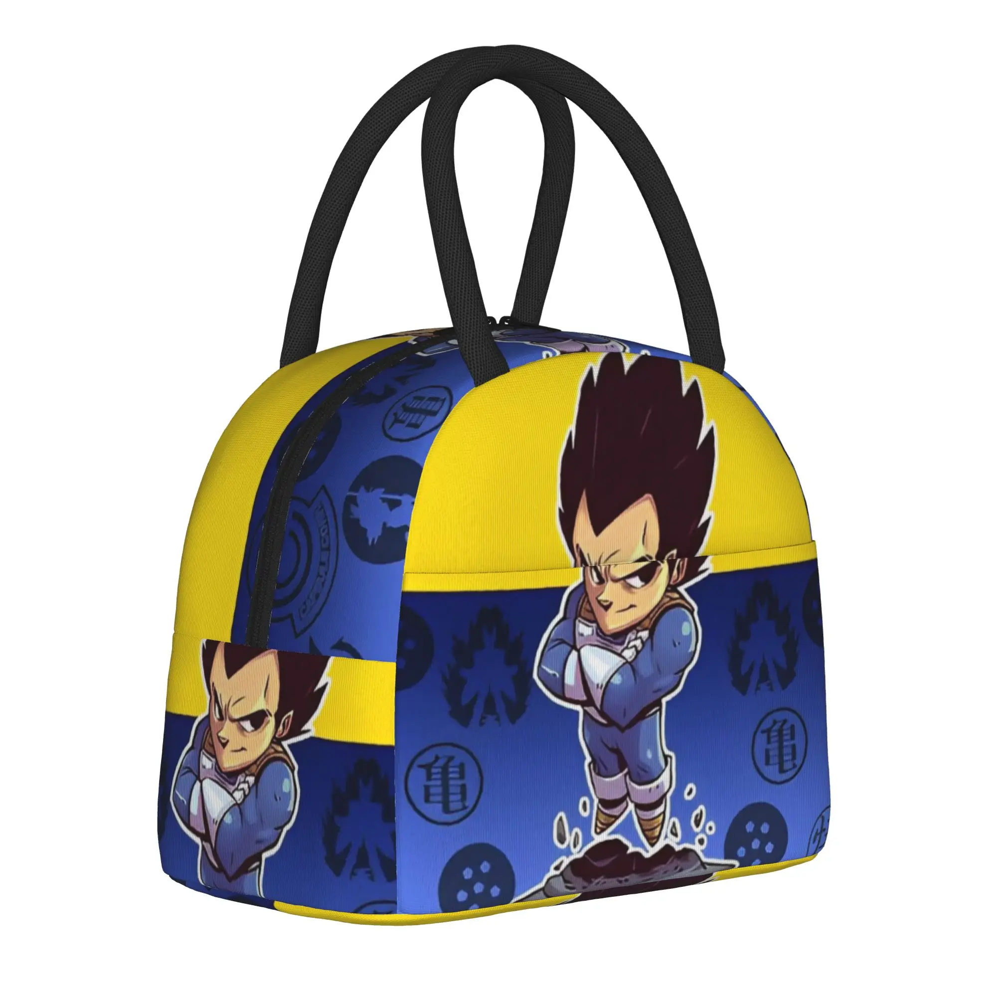 

DBZ Super Saiyan Vegeta Insulated Lunch Bag High Capacity Reusable Cooler Bag Lunch Box Tote Beach Outdoor Bento Pouch