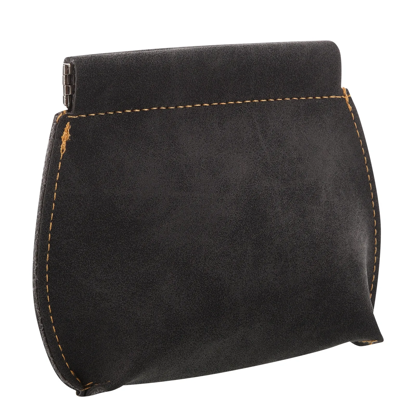 

Black PU Vintage Small Wallet Portable Coin Purse Automatic Closure Card Holder Wallet for Business Trip