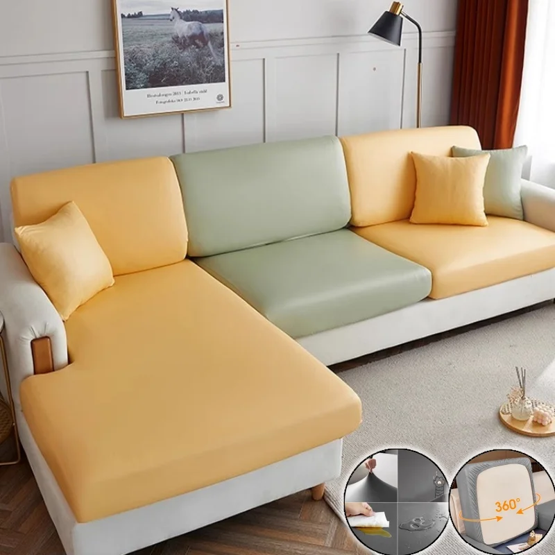 Technological Fabric Stretch Sofa Cover All-inclusive Universal PU Leather Couch Covers Waterproof Oil-proof Settee Slipcover