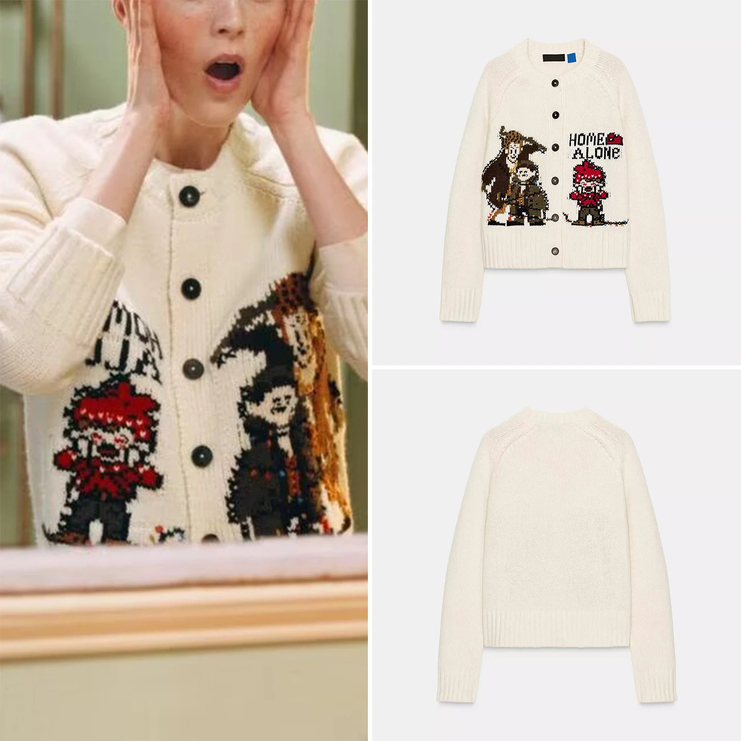 

2025 Winter New Women's Knitted Floral Embroidery Jaet Personali Classy Versatile Long Sve Cardigan European Sle