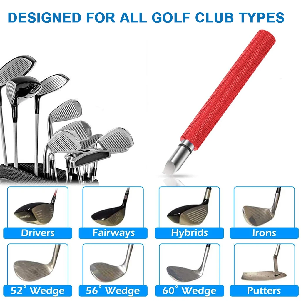 CZHIYAO Golf Groove Sharpener for Wedge Iron Portable Club Cleaner Regroove Tool for Spin Control Practice Outdoor Accessories