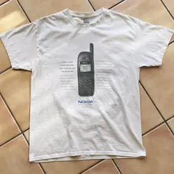 Old nokia ad campaign tee, Vintage Nokia T-Shirt, 2000s aesthetic, Retro promo