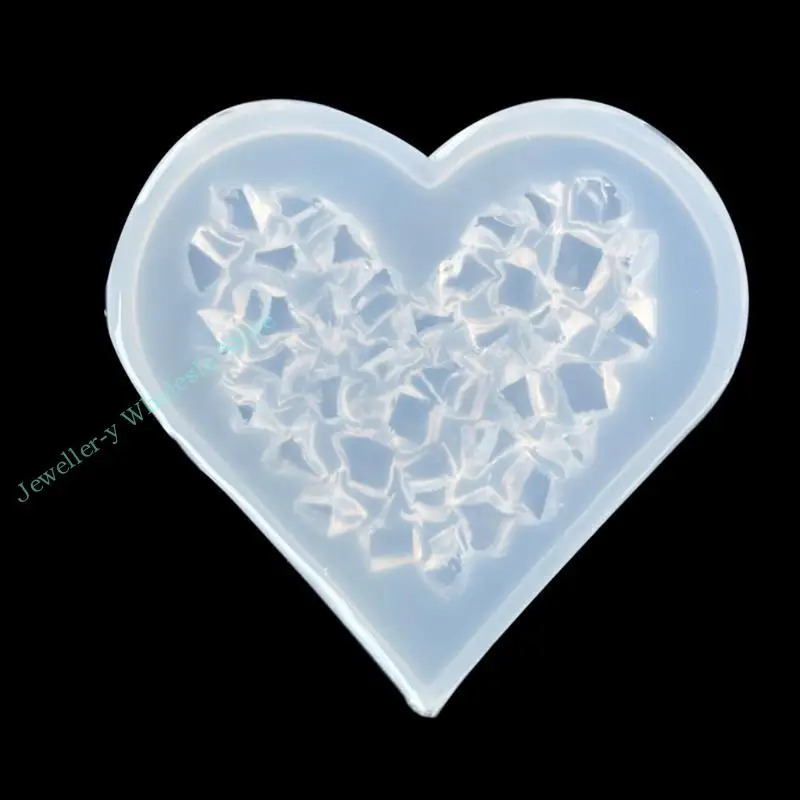 

R7UF Diamond Love Epoxy Resin Mold Crystal Stone Ornaments Silicone Mould DIY Crafts Soap Jewelry Decoration Casting Mold