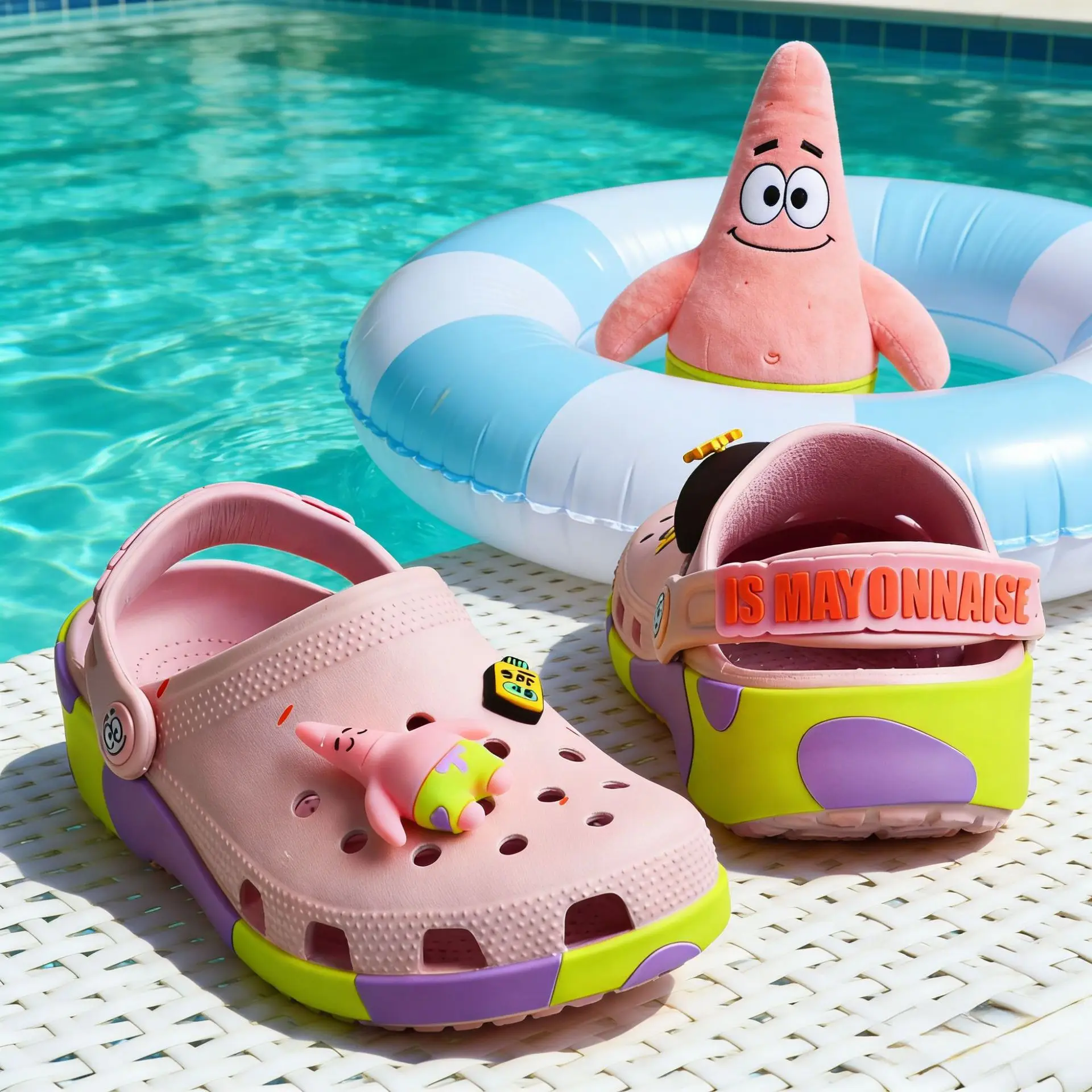 SpongeBob and Patrick Summer Slippers Cartoon Hole Sandals Soft Non-slip Indoor Beach Shoes for Boys and Girls