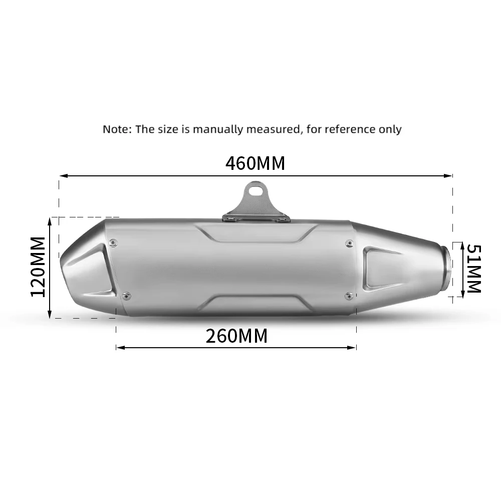 Moto Dirt Bike 51mm Off Road Exhaust Pipe for KLX 250 SX-F 350 EXC CRF450 xl750 dr650s Right Left Side Muffler