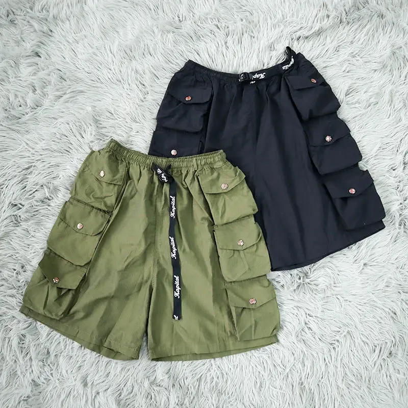 Japan Style Kapital Kountry Multi Pocket Pants with Drawstring and Elastic Casual Shorts for Men
